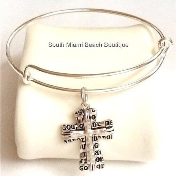 Serenity Prayer Charm Bracelet AA Al-Anon NA Addiction Recovery Silver Plated - Picture 1 of 9